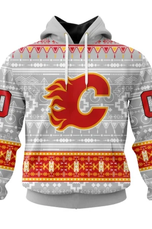 Hoodie NHL Calgary Flames Special Native Design St2302