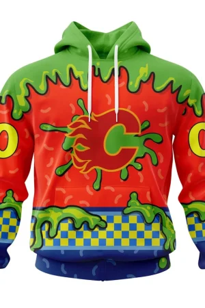 Hoodie NHL Calgary Flames Special Nickelodeon Design St2301
