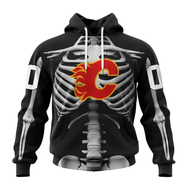 Hoodie NHL Calgary Flames Special Skeleton Costume For Halloween St2301