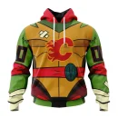 Hoodie NHL Calgary Flames Special Teenage Mutant Ninja Turtles Design St2301