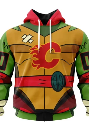 Hoodie NHL Calgary Flames Special Teenage Mutant Ninja Turtles Design St2301