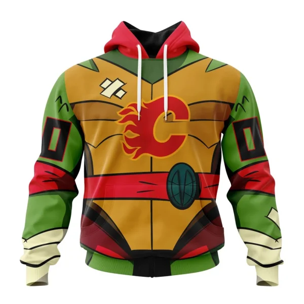 Hoodie NHL Calgary Flames Special Teenage Mutant Ninja Turtles Design St2301