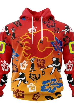 Hoodie NHL Calgary Flames X Hawaii Specialized Design For Hawaiia V0122
