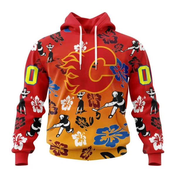 Hoodie NHL Calgary Flames X Hawaii Specialized Design For Hawaiia V0122