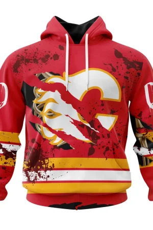 Hoodie NHL Calgary Flames, Specialized Design Jersey With Your Ribs For Halloween