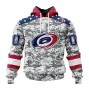 Hoodie NHL Carolina Hurricanes Special Camo Design For Veterans Day St2301