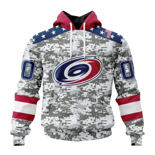 Hoodie NHL Carolina Hurricanes Special Camo Design For Veterans Day St2301