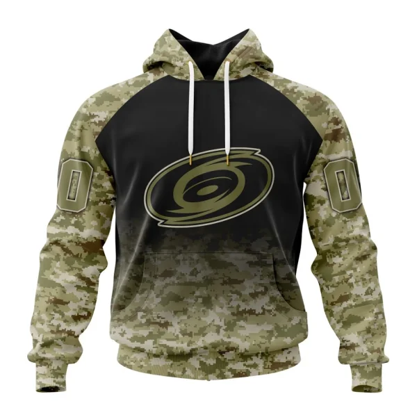 Hoodie NHL Carolina Hurricanes Special Camo Design For Veterans Day St2302
