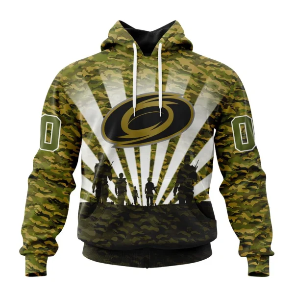 Hoodie NHL Carolina Hurricanes Special Military Camo Kits For Veterans Day And Rememberance Day St2201