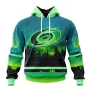 Hoodie NHL Carolina Hurricanes Special Northern Lights Design St2302