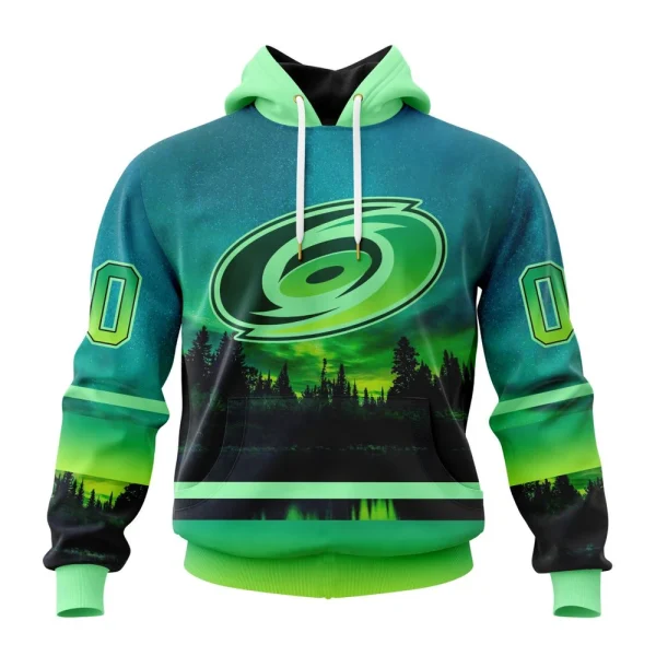 Hoodie NHL Carolina Hurricanes Special Northern Lights Design St2302
