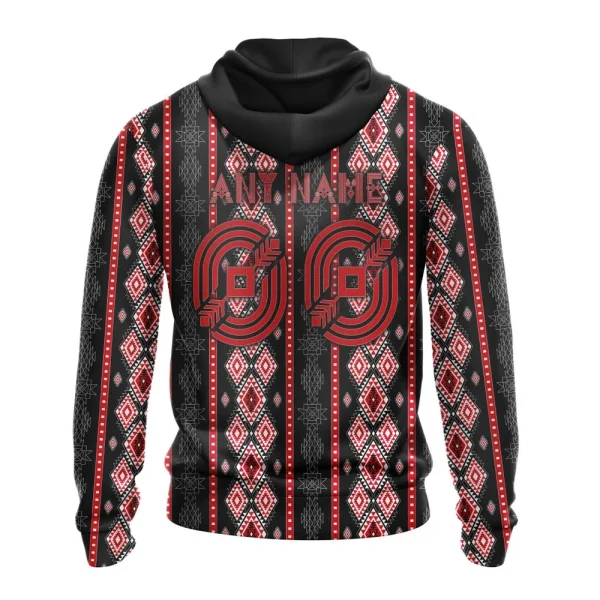 Hoodie NHL Carolina Hurricanes Special Skull Native Design St2301 - Image 2
