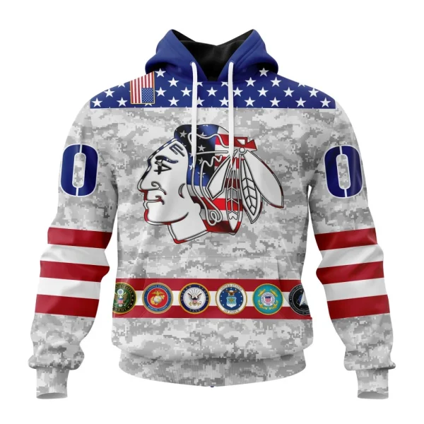 Hoodie NHL Chicago Blackhawks Armed Forces Appreciation St2201