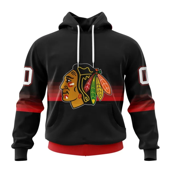 Hoodie NHL Chicago Blackhawks Special Black And Gradient Design St2301