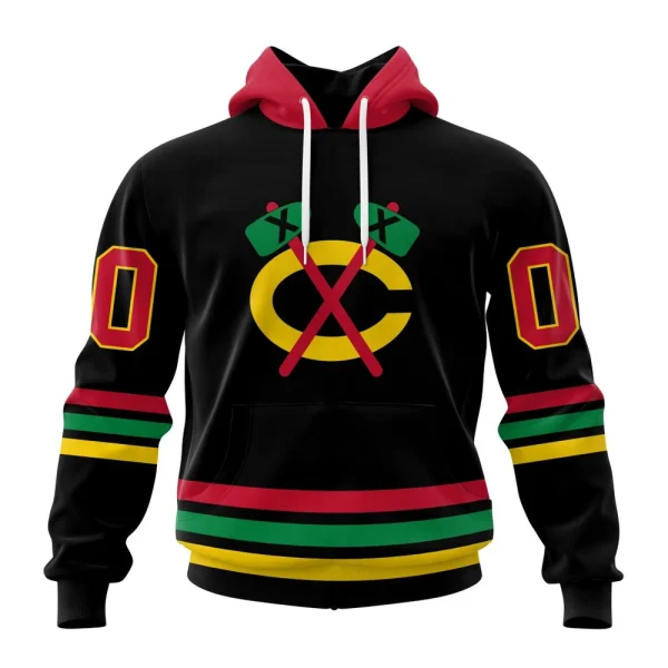 Hoodie NHL Chicago Blackhawks Special Blackout Design St2401