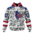 Hoodie NHL Chicago Blackhawks Special Camo Design For Veterans Day St2301