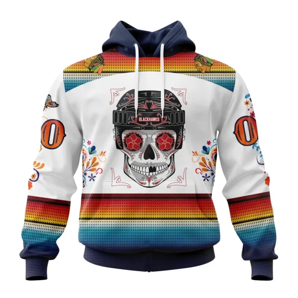 Hoodie NHL Chicago Blackhawks Special Design For Dia De Los Muertos St2301