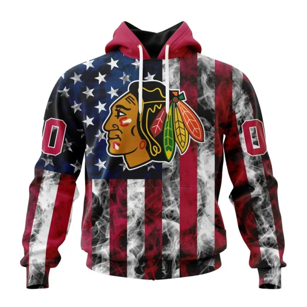 Hoodie NHL Chicago Blackhawks Special Design For Independence Day The Fourth Of July St2401