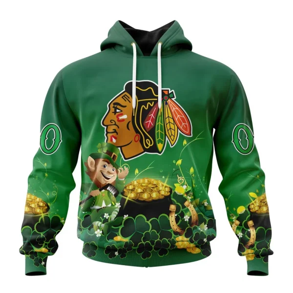 Hoodie NHL Chicago Blackhawks Special Design For St. Patrick's Day St2403