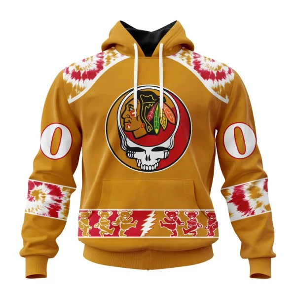 Hoodie NHL Chicago Blackhawks Special Grateful Dead Design St2301