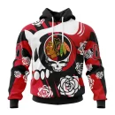 Hoodie NHL Chicago Blackhawks Special Grateful Dead Design St2305