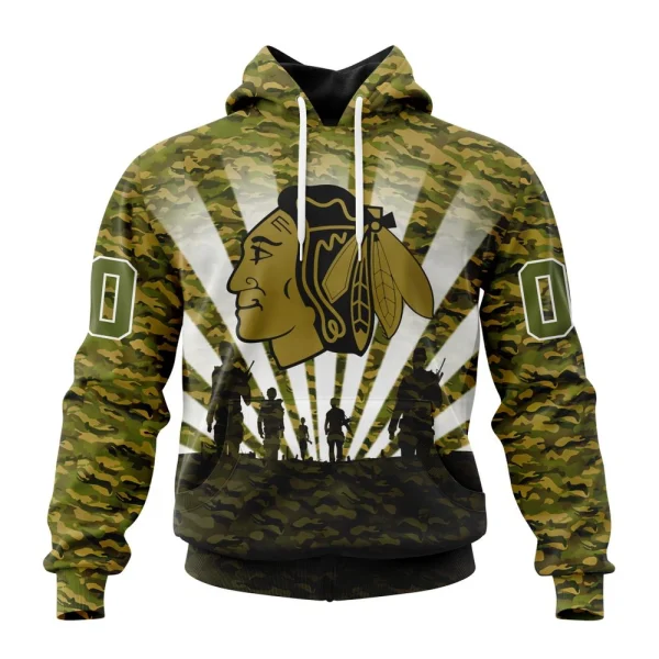 Hoodie NHL Chicago Blackhawks Special Military Camo Kits For Veterans Day And Rememberance Day St2201