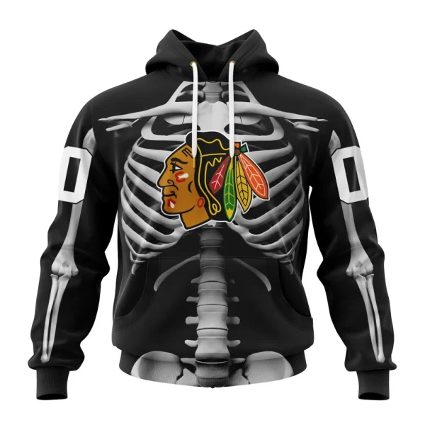 Hoodie NHL Chicago Blackhawks Special Skeleton Costume For Halloween St2301