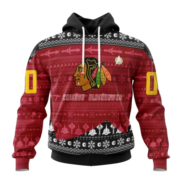 Hoodie NHL Chicago Blackhawks Special Star Trek Design St2201