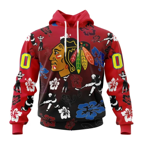 Hoodie NHL Chicago Blackhawks X Hawaii Specialized Design For Hawaiia V0122