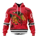 Hoodie NHL Chicago Blackhawks, Specialized Design Jersey With Your Ribs For Halloween
