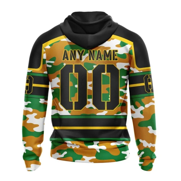 Hoodie NHL Chicago Blackhawks, Specialized Design Wih Camo Team Color And Military Force Logo - Image 2
