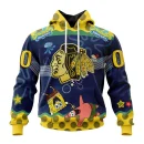 Hoodie NHL Chicago Blackhawks, Specialized Jersey With Spongebob