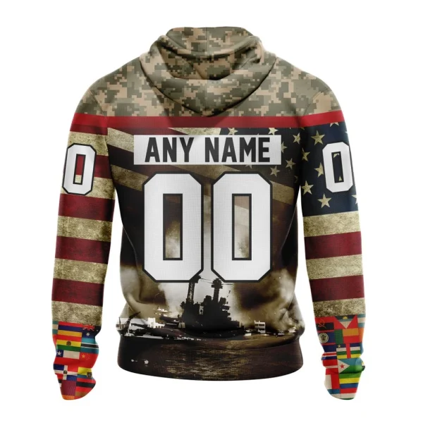 Hoodie NHL Chicago Blackhawks, Specialized Unisex Kits Remember Pearl Harbor - Image 2