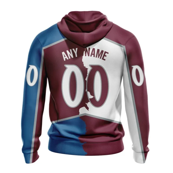 Hoodie NHL Colorado Avalanche Personalize Home Mix Away Kits - Image 2