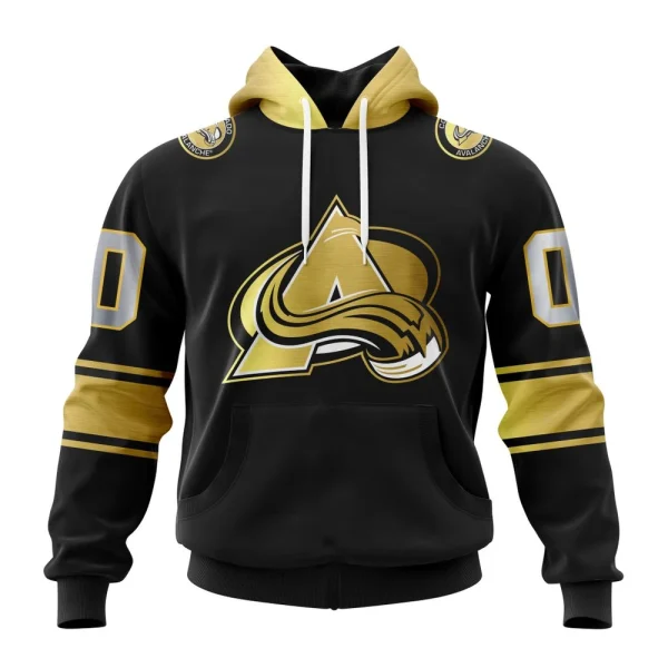 Hoodie NHL Colorado Avalanche Special Black And Gold Design St2401