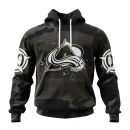 Hoodie NHL Colorado Avalanche Special Black Camo Design For Veterans Day St2304