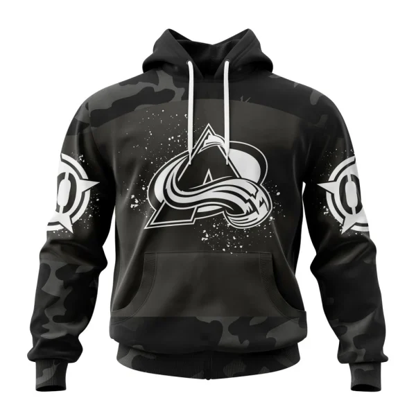 Hoodie NHL Colorado Avalanche Special Black Camo Design For Veterans Day St2304
