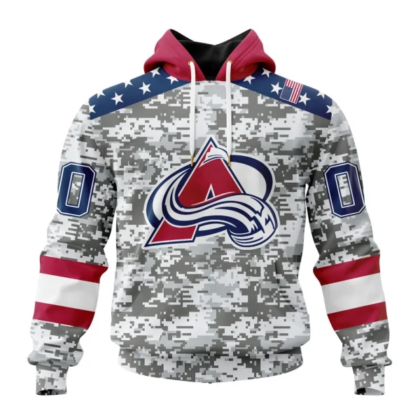 Hoodie NHL Colorado Avalanche Special Camo Design For Veterans Day St2301