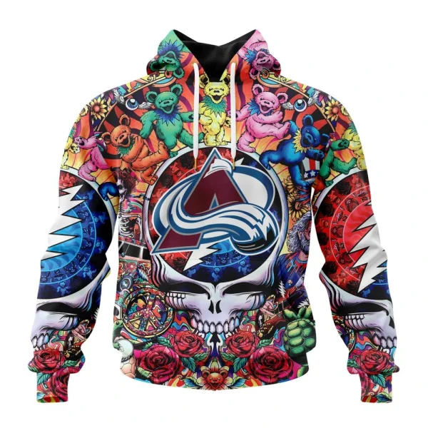 Hoodie NHL Colorado Avalanche Special Grateful Dead Design St2304