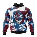 Hoodie NHL Colorado Avalanche Special Grateful Dead Design St2305
