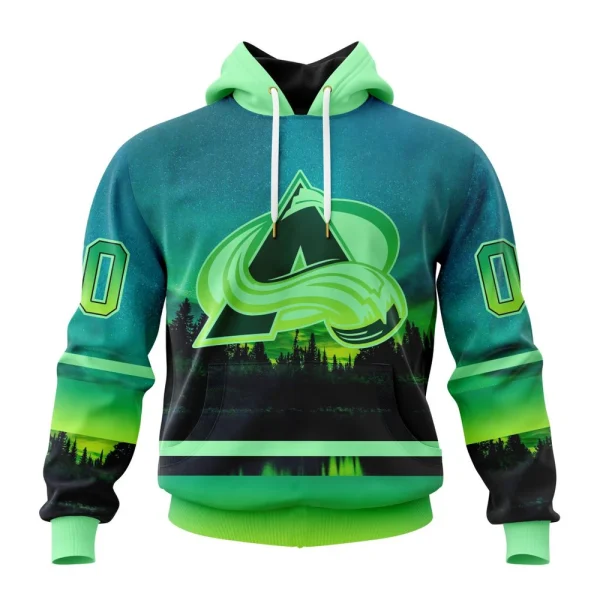 Hoodie NHL Colorado Avalanche Special Northern Lights Design St2302