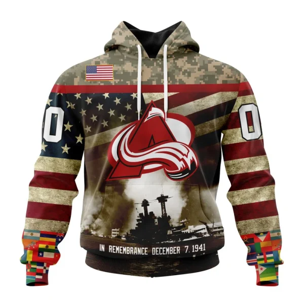 Hoodie NHL Colorado Avalanche, Specialized Unisex Kits Remember Pearl Harbor