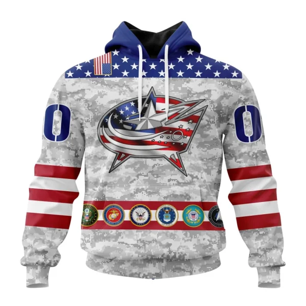 Hoodie NHL Columbus Blue Jackets Armed Forces Appreciation St2201