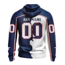 Hoodie NHL Columbus Blue Jackets Personalize Home Mix Away Kits