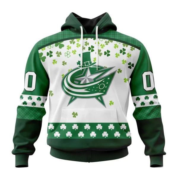 Hoodie NHL Columbus Blue Jackets Special Design For St. Patrick Day St2401