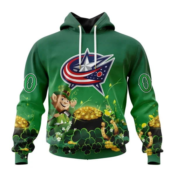 Hoodie NHL Columbus Blue Jackets Special Design For St. Patrick's Day St2403