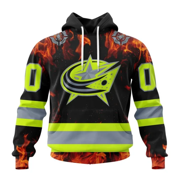 Hoodie NHL Columbus Blue Jackets Special Design Honoring Firefighters St2401