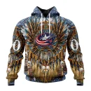 Hoodie NHL Columbus Blue Jackets Special Native Costume Design St2201