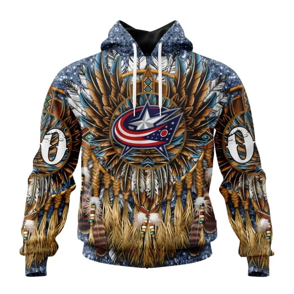 Hoodie NHL Columbus Blue Jackets Special Native Costume Design St2201