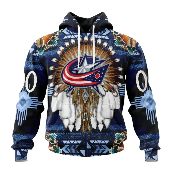 Hoodie NHL Columbus Blue Jackets Special Native Costume Design St2202